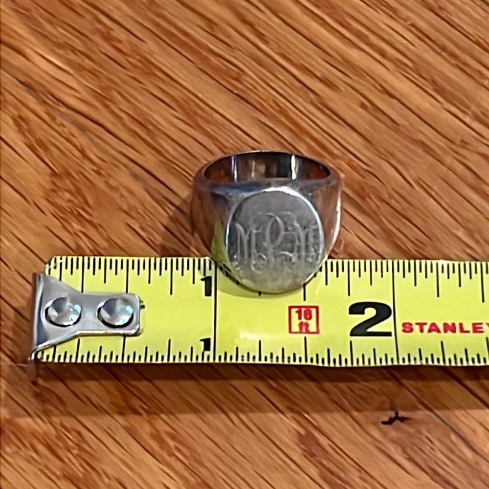 Silver Monogram Ring - image 1
